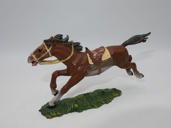 Elastolin 7 cm (beschädigt) Pferd braun, galoppierend, Bem. 2