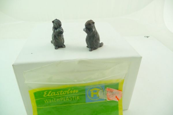 Elastolin soft plastic 2 beavers - orig. packing / bag