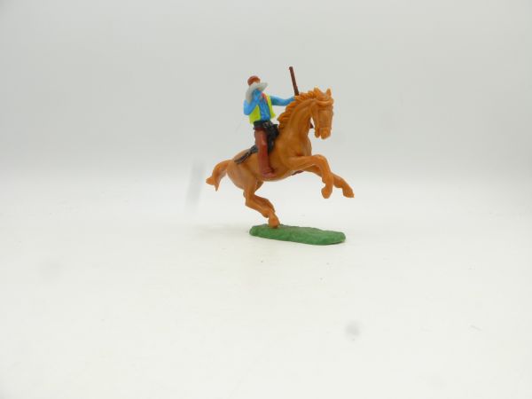 Elastolin 5,4 cm Cowboy riding with gun, hat in hand