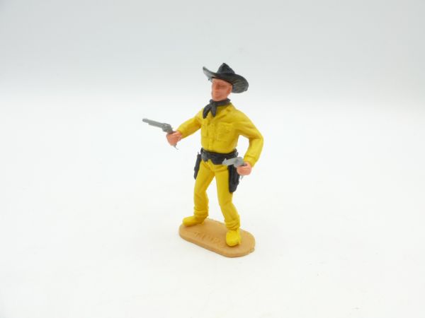 Timpo Toys Cowboy stehend, 2 Pistolen schießend - tolle Kombi