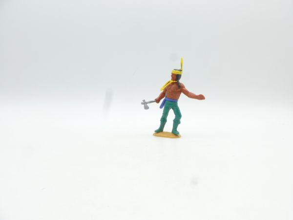 Timpo Toys Indianer 3. Version (großer Kopf) stehend, Tomahawk haltend