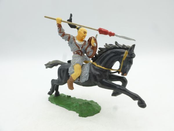 Elastolin 7 cm Hun on horseback with spear, No. 8757 - great figure