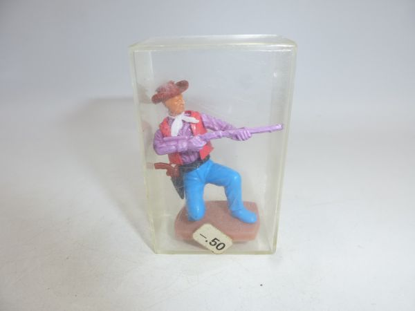 Plasty Cowboy kneeling with rifle - orig. packaging, with original price tag