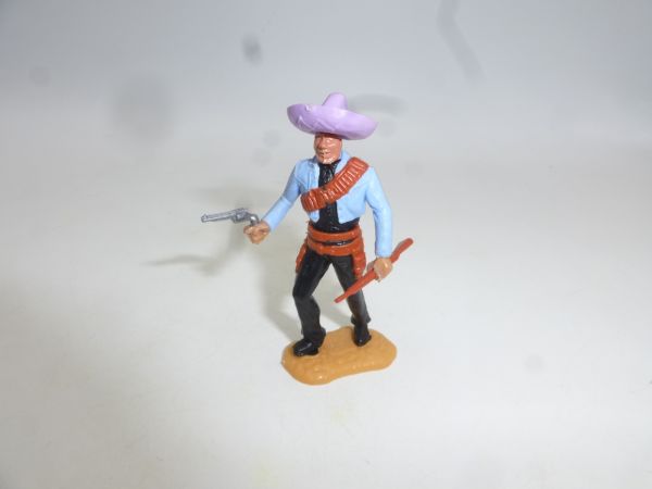 Timpo Toys Mexican standing, light blue with pistol + rifle
