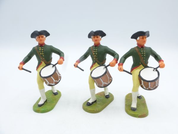 Elastolin 7 cm American Militia: 3 drummers marching