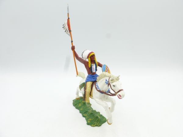 Preiser 7 cm Chief on horseback with lance, No. 6854 - top condition