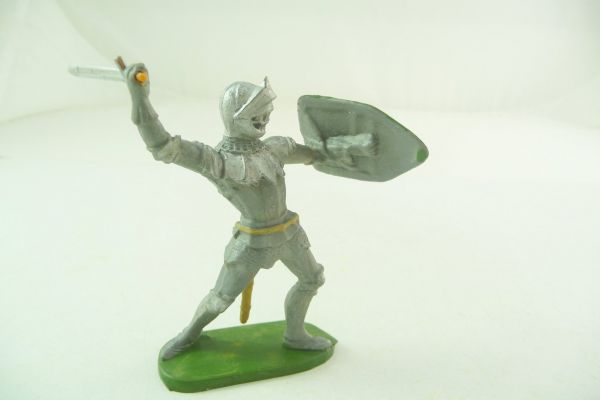 Elastolin 7 cm Knight striking, No. 8931, green shield