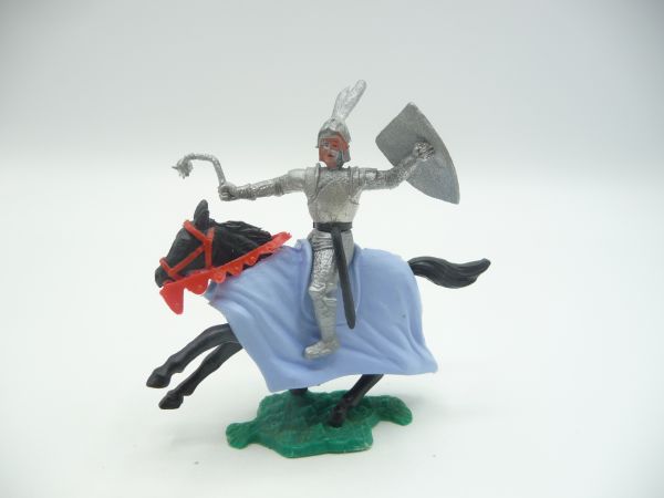 Timpo Toys Silver knight riding with flail