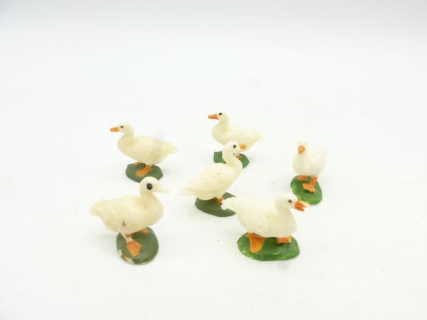 Elastolin soft plastic 6 ducks, white