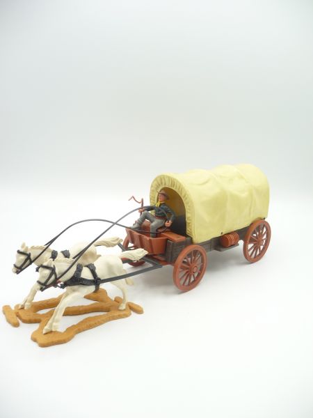 Timpo Toys Covered wagon - used, horses s. photos