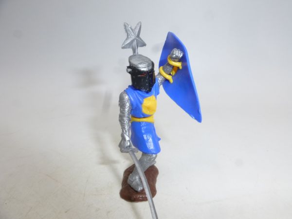 Timpo Toys Visor knight standing, medium blue - shield loops ok