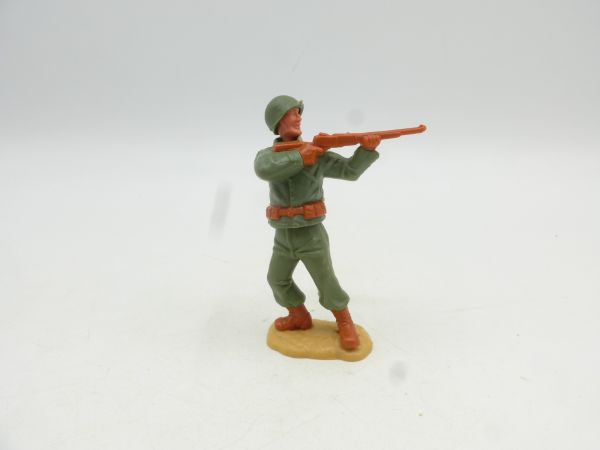 Timpo Toys Amerikanischer Soldat, Gewehr schießend