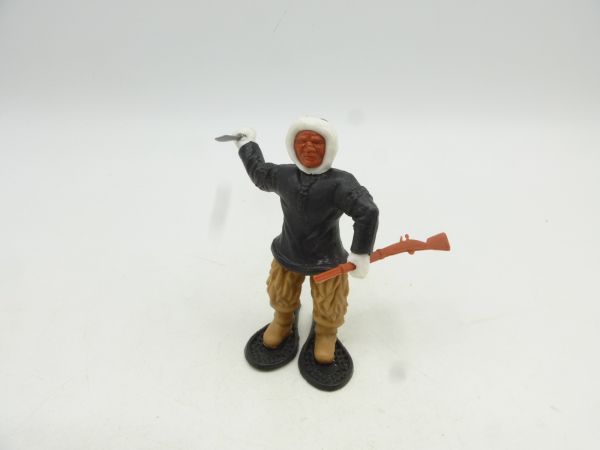 Timpo Toys Eskimo (schwarz) mit Messer + Gewehr