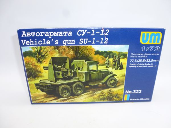 UM 1:72 Vehicle's gun SU-1-12, Nr. 322 - OVP, ohne Aufbauanleitung, siehe Fotos
