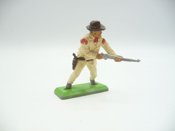 Britains Deetail Cowboy standing, firing rifle from the hip - great rare colour