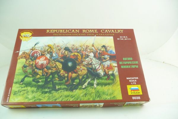 Zvezda 1:72 Republican Rome Cavalry, No. 8038 - orig. packaging, figures on cast
