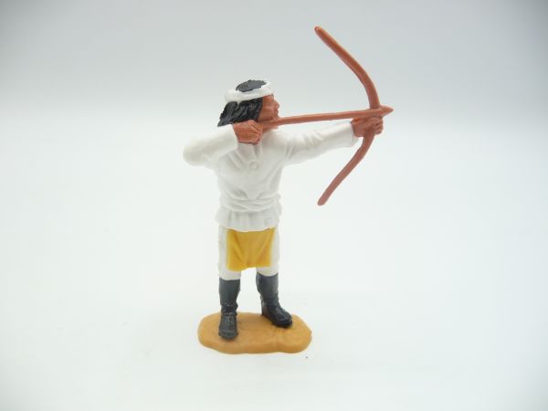 Timpo Toys Apache weiß mit Bogen, weiße Hose, gelber Latz, schwarze Stiefel