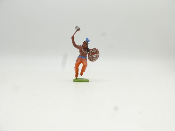 Britains Swoppets Indian with tomahawk, orange trousers (made in HK)