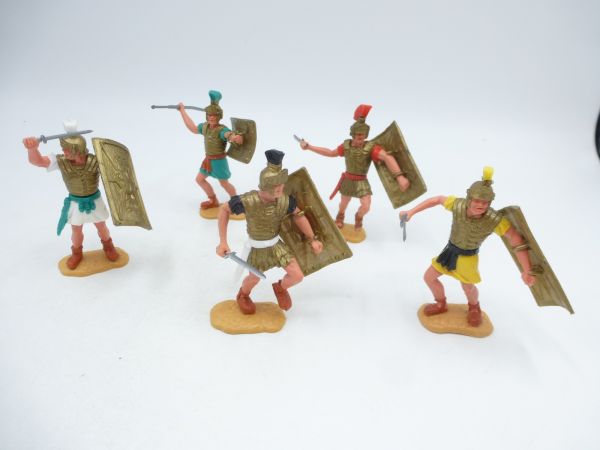 Timpo Toys Römer Gruppe (5 Figuren) stehend, beige Bodenplatte