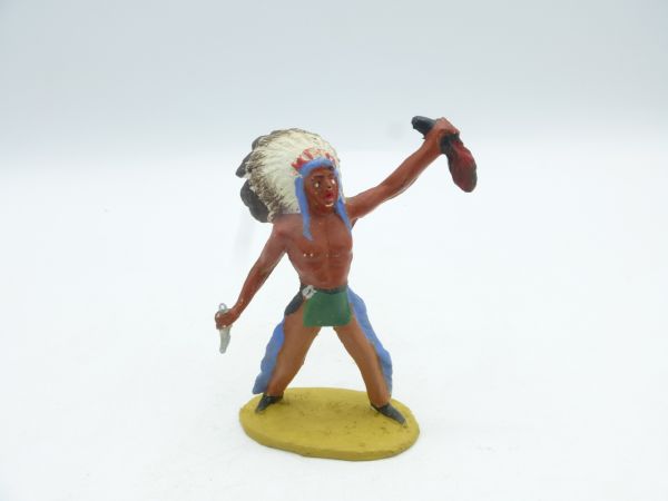 Merten Indian standing with knife + scalp