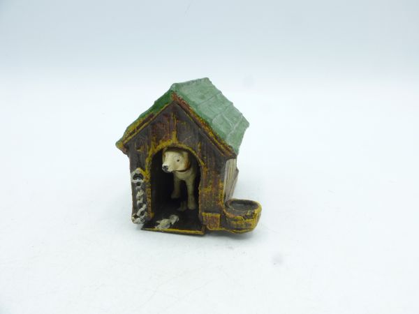 Elastolin (compound) Miniature series: Doghouse with dog (height 4.3 cm)