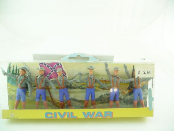 Star Toys 6 standing Confederate Army soldiers - in blister box