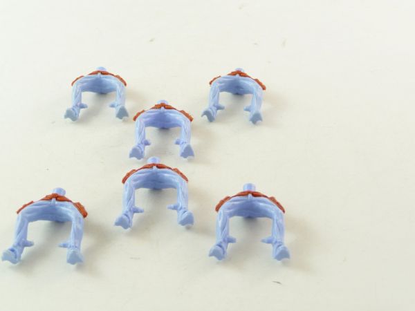 Timpo Toys 6 hellblaue Reiterunterteile, feste Holster - sehr guter Zustand