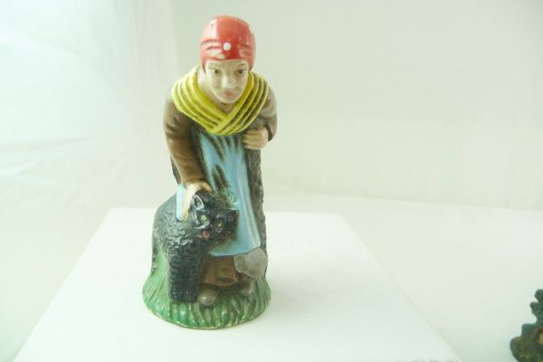 Marolin Witch with cat, height approx. 8,5 cm