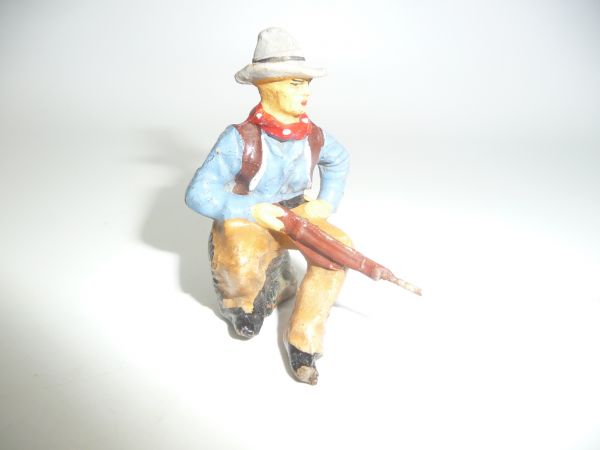 Elastolin Masse Cowboy sitzend mit Gewehr - sehr guter Zustand