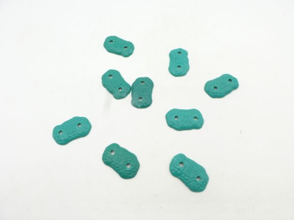 Timpo Toys 9 two-hole base plates (green) for foot figures