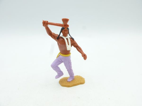 Timpo Toys Indian running, holding tomahawk on top