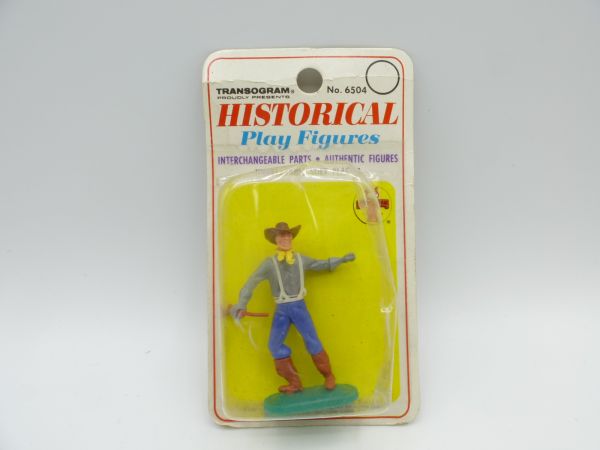 Transogram USA; Confederate Army soldier, officer with rifle sideways, No. 6504 - orig. packaging