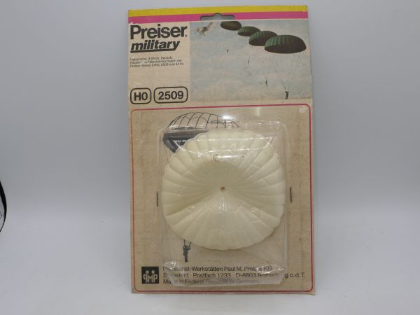 Preiser H0 military, 4 parachutes (white), No. 2509 - orig. packaging