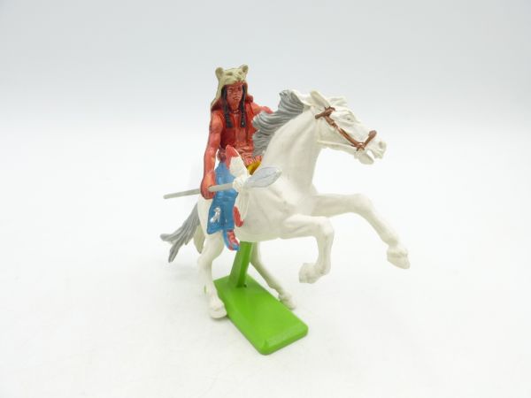 Britains Deetail Indian riding, holding spear sideways