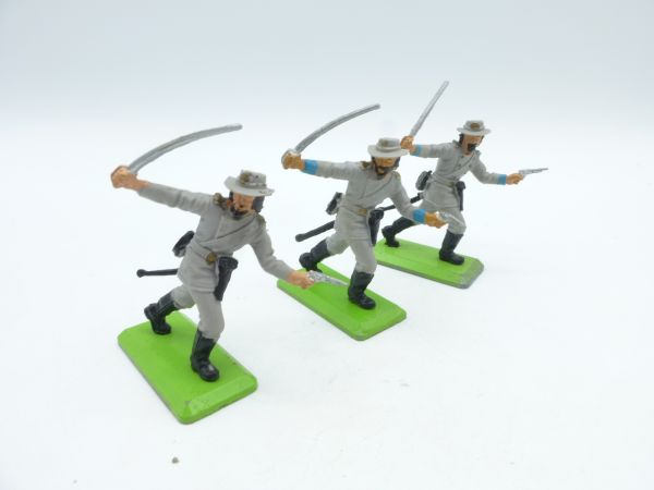Britains Deetail 3 Southern officers with pistol + sabre