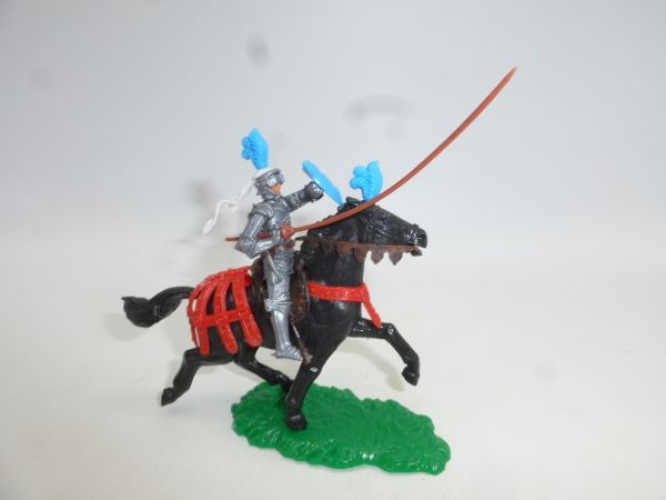 Elastolin 5,4 cm Turnierritter zu Pferd mit Lanze
