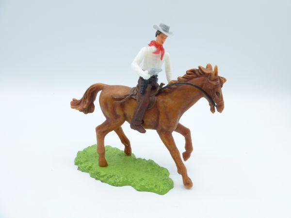 Elastolin 7 cm Cowboy on horseback with pistol