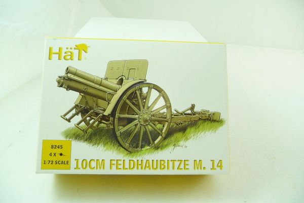 HäT 1:72 10 cm Field Howitzer M.14, No. 8245 - orig. packaging, parts on cast, box top