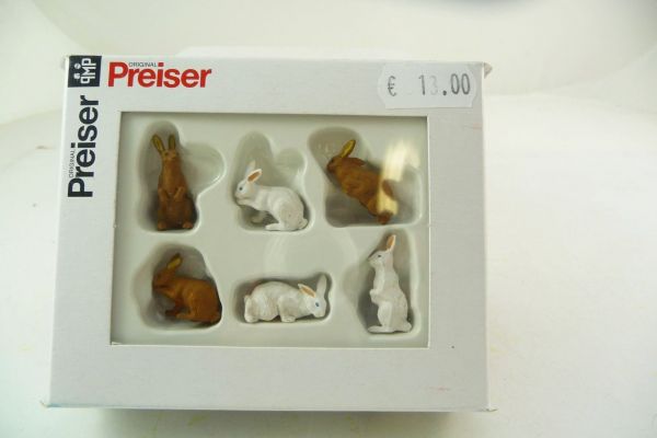 Preiser 6 rabbits - orig. packaging, shop discovery
