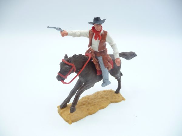 Timpo Toys cowboy 2nd version riding, firing pistol - nice lower part