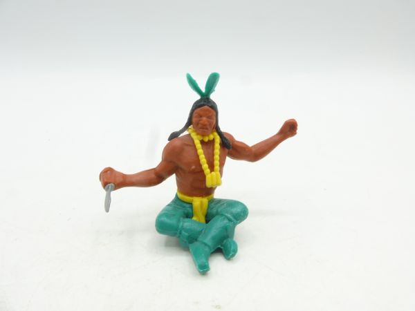 Timpo Toys Indianer 3. Version sitzend mit Messer