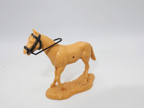 Timpo Toys Pferd gehend, beige, schwarze Zügel / Zaumzeug