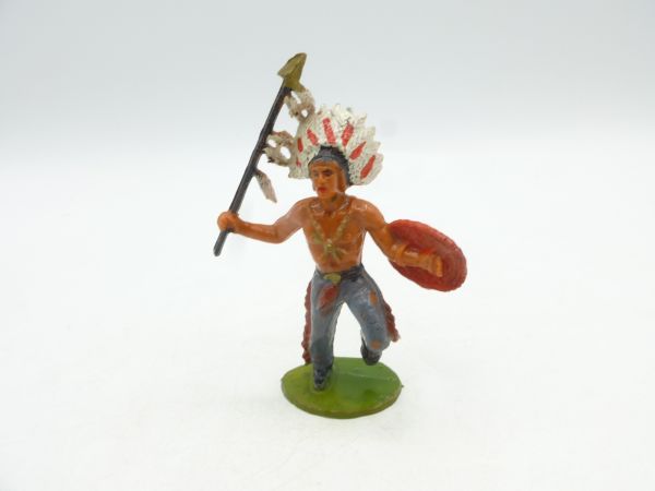 Starlux Indianer tanzend mit Speer + Schild - frühe Version