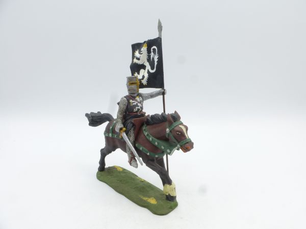 Modification 7 cm Great tournament knight with sword + flag (Lineol)
