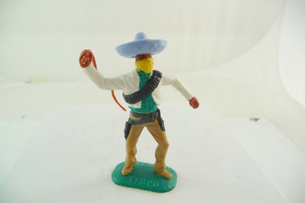 Timpo Toys Cowboy / Bandit stehend weiß/grün mit gelber Maske
