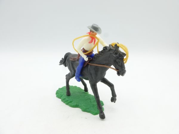 Elastolin 5,4 cm Cowboy riding with lasso (+ gun in belt)