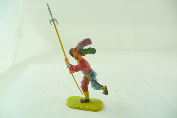 Elastolin 4 cm Landsknecht storming with spear, No. 9026 - very good condition
