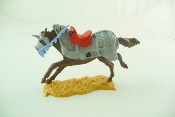 Timpo Toys Armoured horse dark-brown, long-running