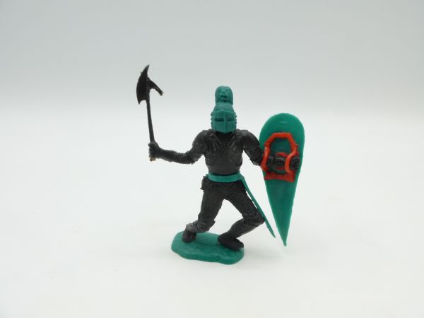 Timpo Toys Black Knight standing, green head + shield