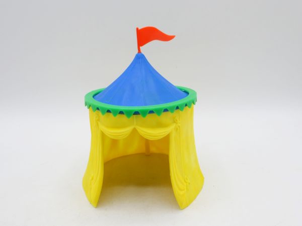 Timpo Toys Knight's tent (Toyway), yellow, blue roof, green edge